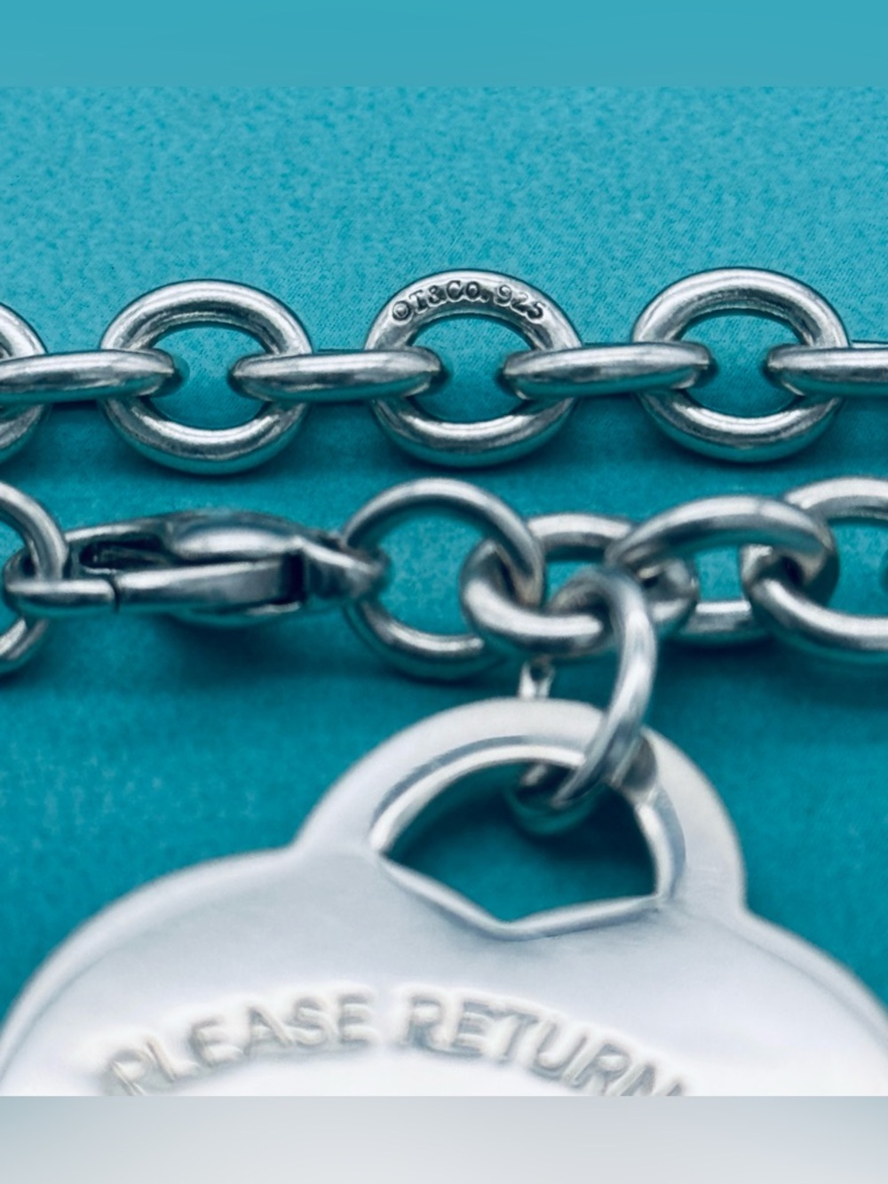 Return To Tiffany Co Retired SS XL RTT Charm Bracelet 8” EUC - Picture 5 of 8